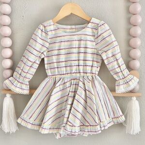 NWT! Little Minis Pastel Striped Mini Dress